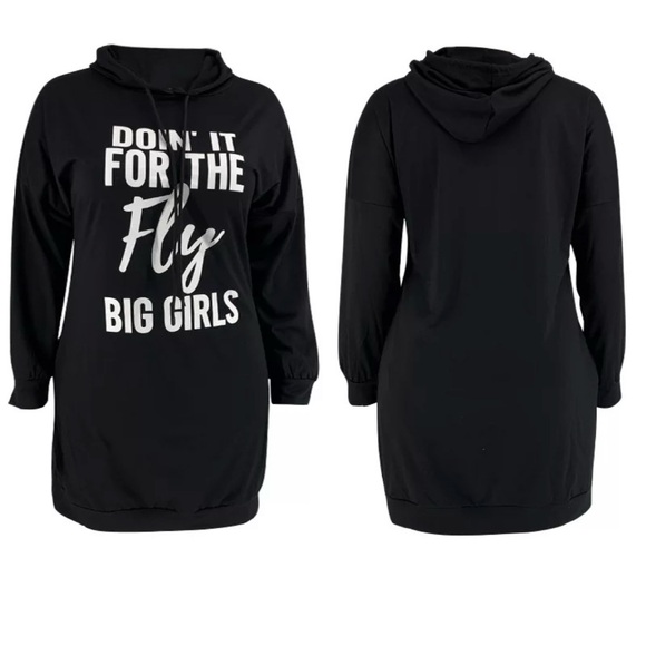 Dresses & Skirts - Black Graphic Hoodie Dress